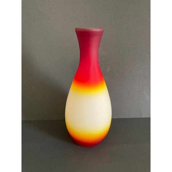 Vintage Imperial Art Glass Peach Blow Vase Cadmium GLOWS - Picture 4 of 9